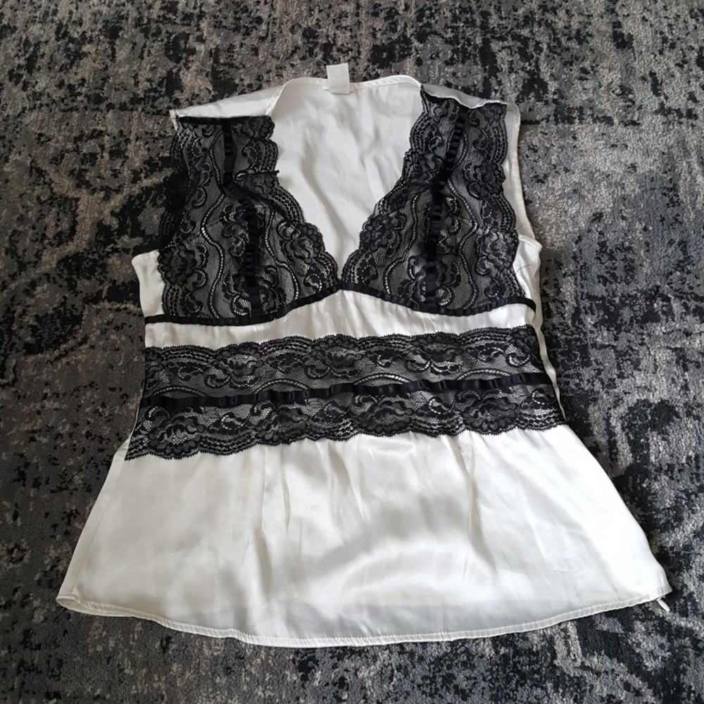 Silk and lace top